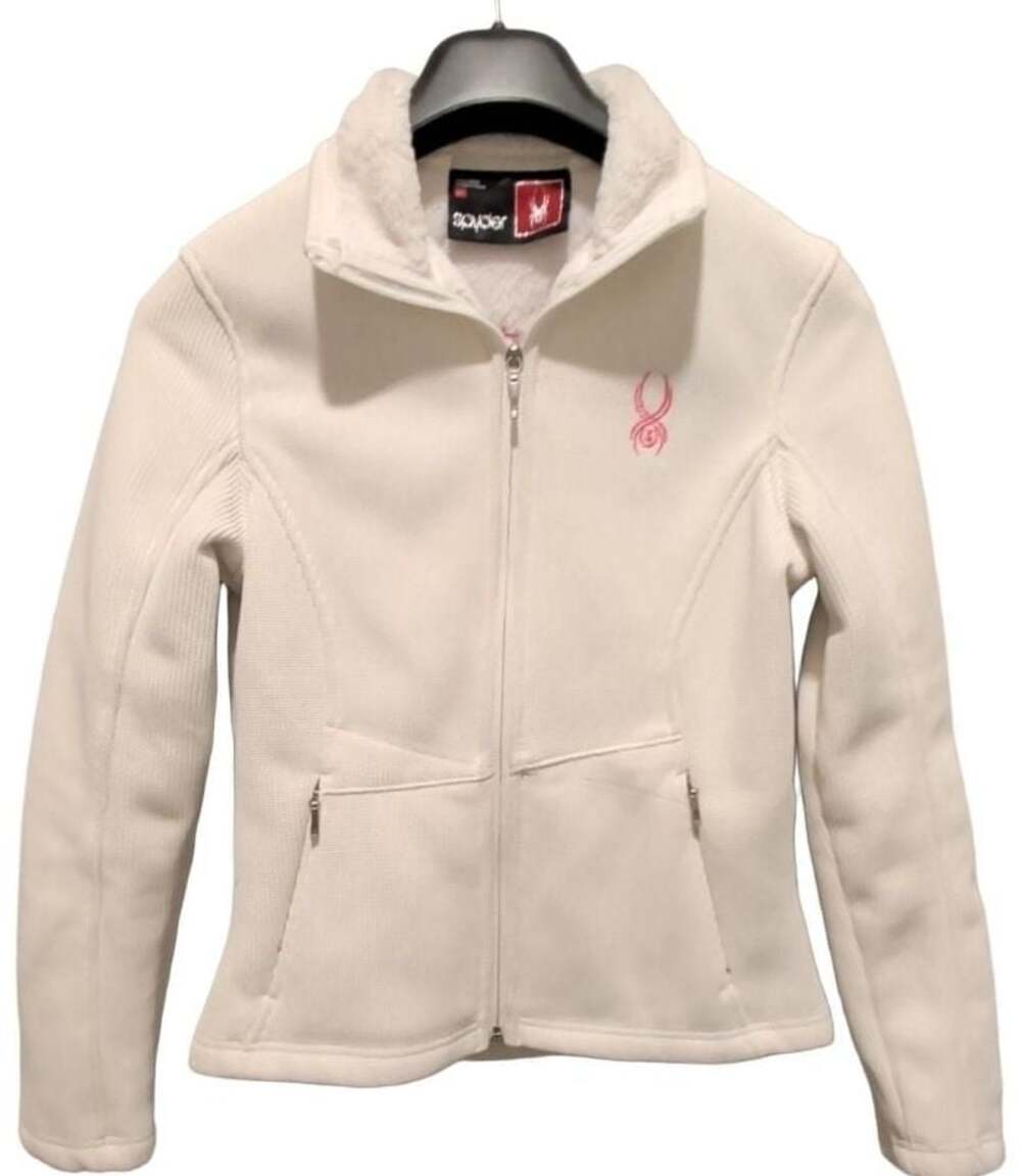 Spyder Women's White Full-Zip Fleece Lined Core Sweater Jacket Size S
